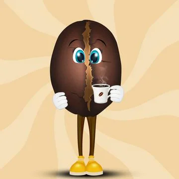 Coffee bean cartoon Stock Illustration