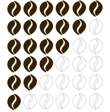 Coffee bean chart icon strength Stock Illustration