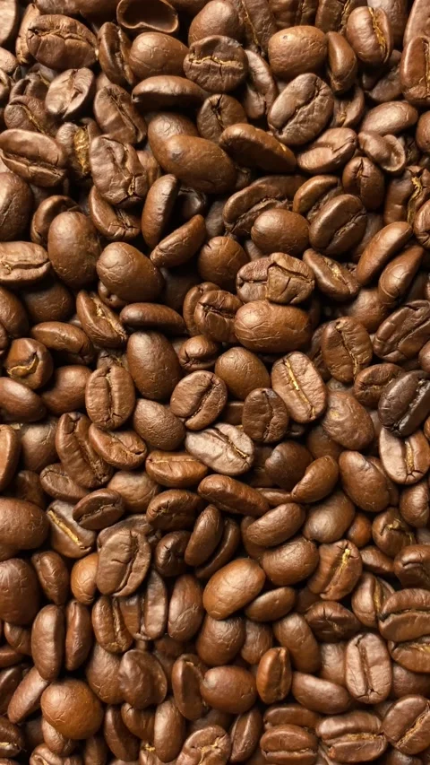 Coffee bean, closeup of coffee beans, roasted coffee bean background Stock Footage 238408626