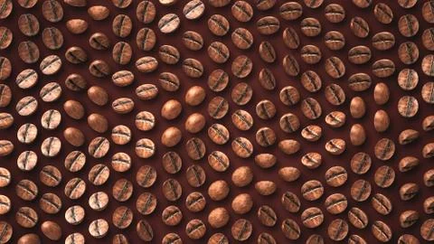 Coffee bean closeup pattern background Stock Illustration