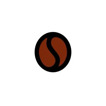 Coffee bean color icon. Vector flat illustration isolated on white background Stock Illustration
