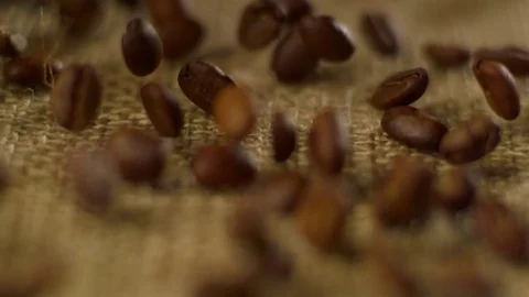 Coffee bean come to the camera Stock Footage 81796526