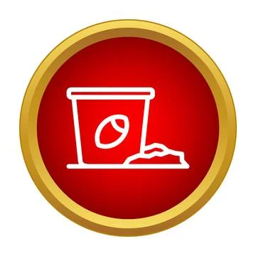 Coffee bean in container with ground coffee icon Stock Illustration