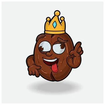 Coffee Bean With Crazy expression. Mascot cartoon character for flavor, str.. Stock Illustration