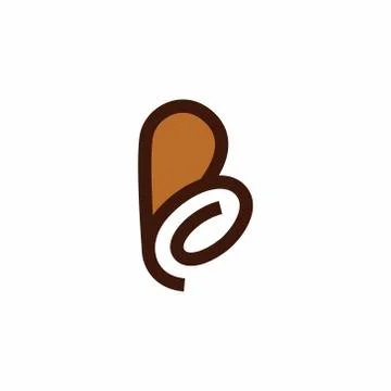 Coffee Bean Creative Initial Letter B Business logo Design Template Vector Il Stock Illustration
