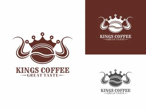 Coffee Bean Crown logo design vector. Coffee Bean and Crown logo template. .. Stock Illustration