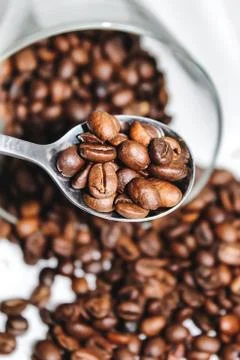 Coffee bean. a Cup of coffee. selective focus. Stock Photos