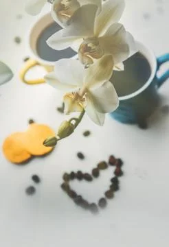 Coffee bean. a Cup of coffee. selective focus. Stock Photos