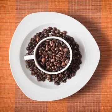 Coffee bean cup Stock Photos