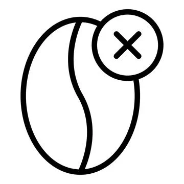 Coffee bean decaf icon, outline style Stock Illustration
