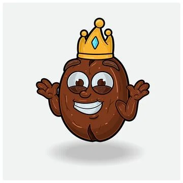 Coffee Bean With Dont Know Smile expression. Mascot cartoon character for f.. Stock Illustration