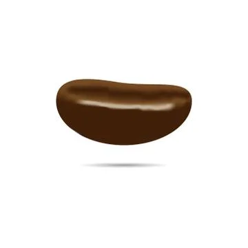 Coffee bean drawn on white background. Vector illustration Stock Illustration