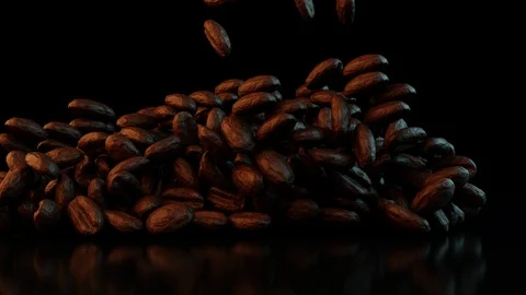 Coffee bean drop Stock Footage 127158507