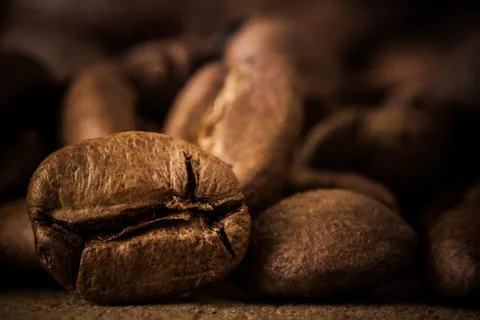 Coffee bean extremely close. Stock Photos
