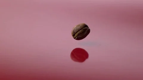 Coffee bean fall on red surface Stock-Footage 81796584