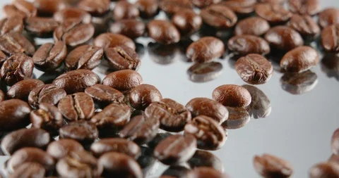 The Coffee bean falling down slow motion alpha chanel 200 fps Stock Footage 104625200