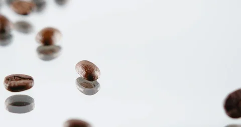 The Coffee bean falling down slow motion alpha chanel 200 fps Stock Footage 104628107