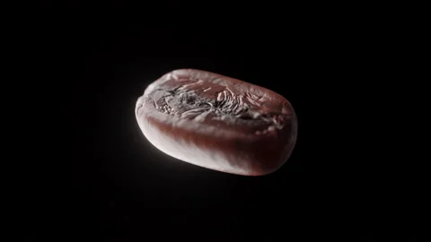 Coffee bean falling in slow motion. Cinematic close-up. Stock Footage 239649597