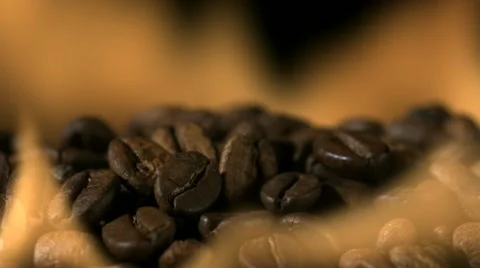 Coffee bean in fire, Slow Motion Stock Footage 10862168