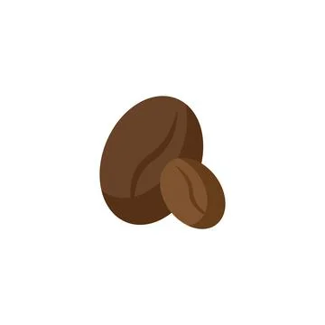 Coffee bean flat icon. clip art Illustrazione stock