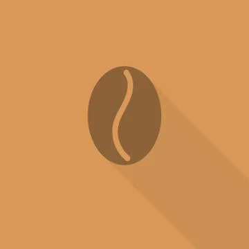 Coffee bean flat icon. Stock Illustration