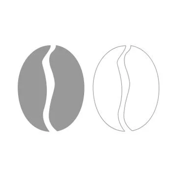 Coffee bean the grey set icon . Illustrazione stock