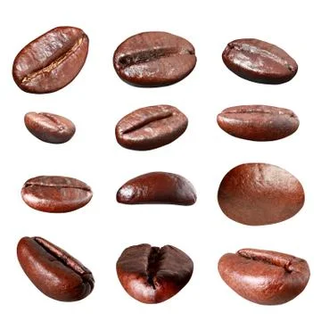 Coffee bean group isolated Stock Photos