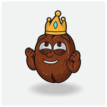 Coffee Bean With Happy expression. Mascot cartoon character for flavor, str.. Stock Illustration