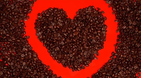 Coffee bean heart Stock Footage 22636112