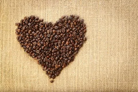 Coffee bean heart Stock Photos