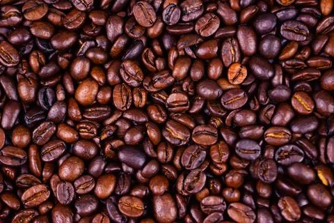 Coffee bean heart shape. Background Stock Photos