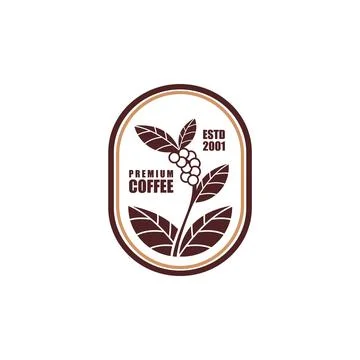 Coffee bean icon, coffee shop or cafe symbol Stock Illustration