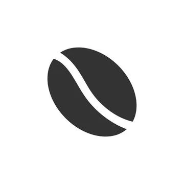 Coffee Bean icon flat Coffee Bean. Black Icon Flat on white background Cop... Stock Photos