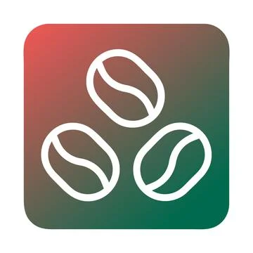 Coffee Bean Icon on Gradient Background Square Stock Illustration