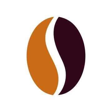 Coffee bean icon, logo vector on white background Stock Illustration