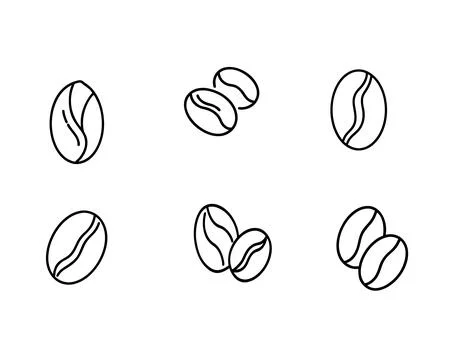 Coffee bean icon set Stock Illustration