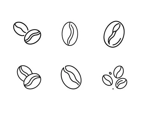 Coffee bean icon set Stock Illustration