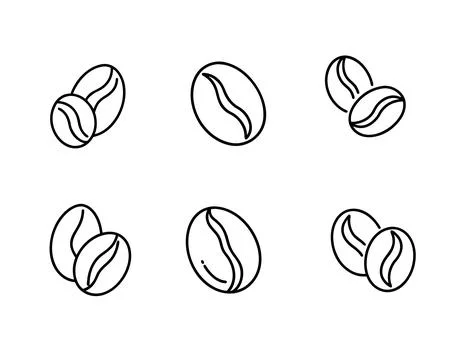 Coffee bean icon set Stock Illustration