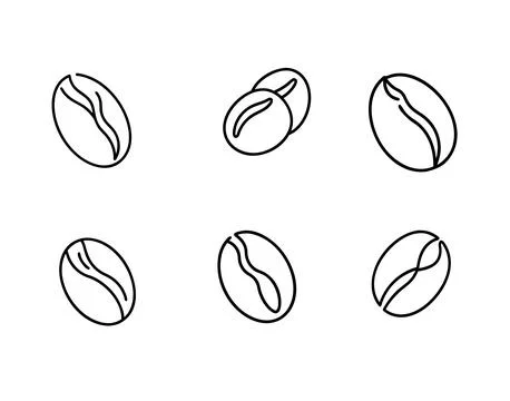 Coffee bean icon set Illustrazione stock
