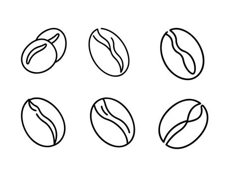 Coffee bean icon set Stock Illustration