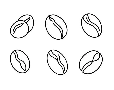 Coffee bean icon set Stock Illustration
