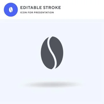 Coffee Bean icon vector, filled flat sign, solid pictogram isolated on white Illustrazione stock