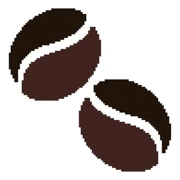 Coffee bean illustration with pixel theme Stock Illustration