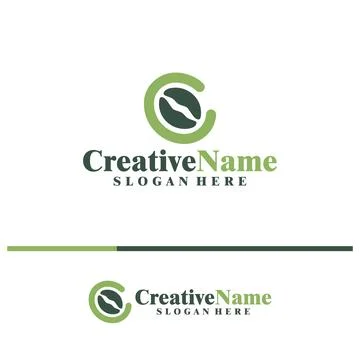 Coffee Bean with Initial C logo design concept vector. Creative Letter C wi.. Stock Illustration