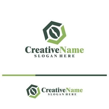 Coffee Bean with Initial C logo design concept vector. Creative Letter C wi.. Stock Illustration