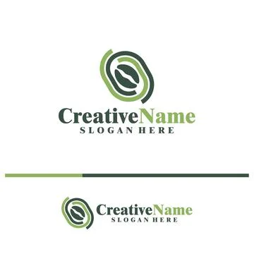 Coffee Bean with Initial C logo design concept vector. Creative Letter C wi.. Stock Illustration