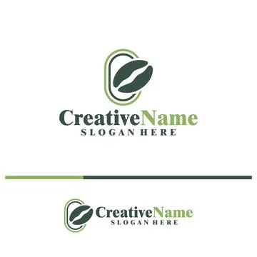 Coffee Bean with Initial C logo design concept vector. Creative Letter C wi.. Stock Illustration