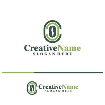 Coffee Bean with Initial C logo design concept vector. Creative Letter C wi.. Stock Illustration