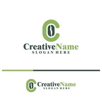 Coffee Bean with Initial C logo design concept vector. Creative Letter C wi.. Ilustración de archivo