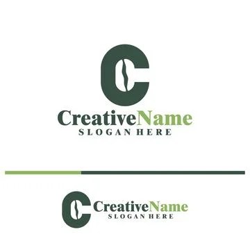 Coffee Bean with Initial C logo design concept vector. Creative Letter C wi.. Stock Illustration